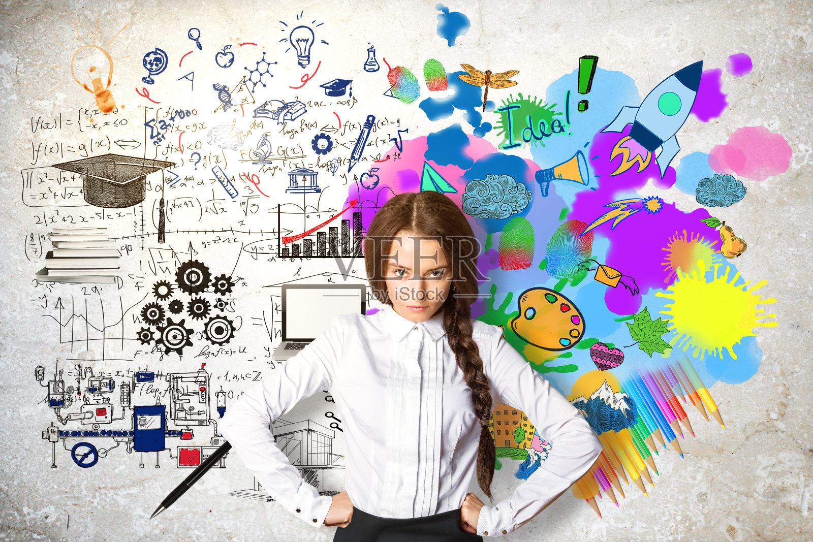 创造性和分析性思维的概念照片摄影图片