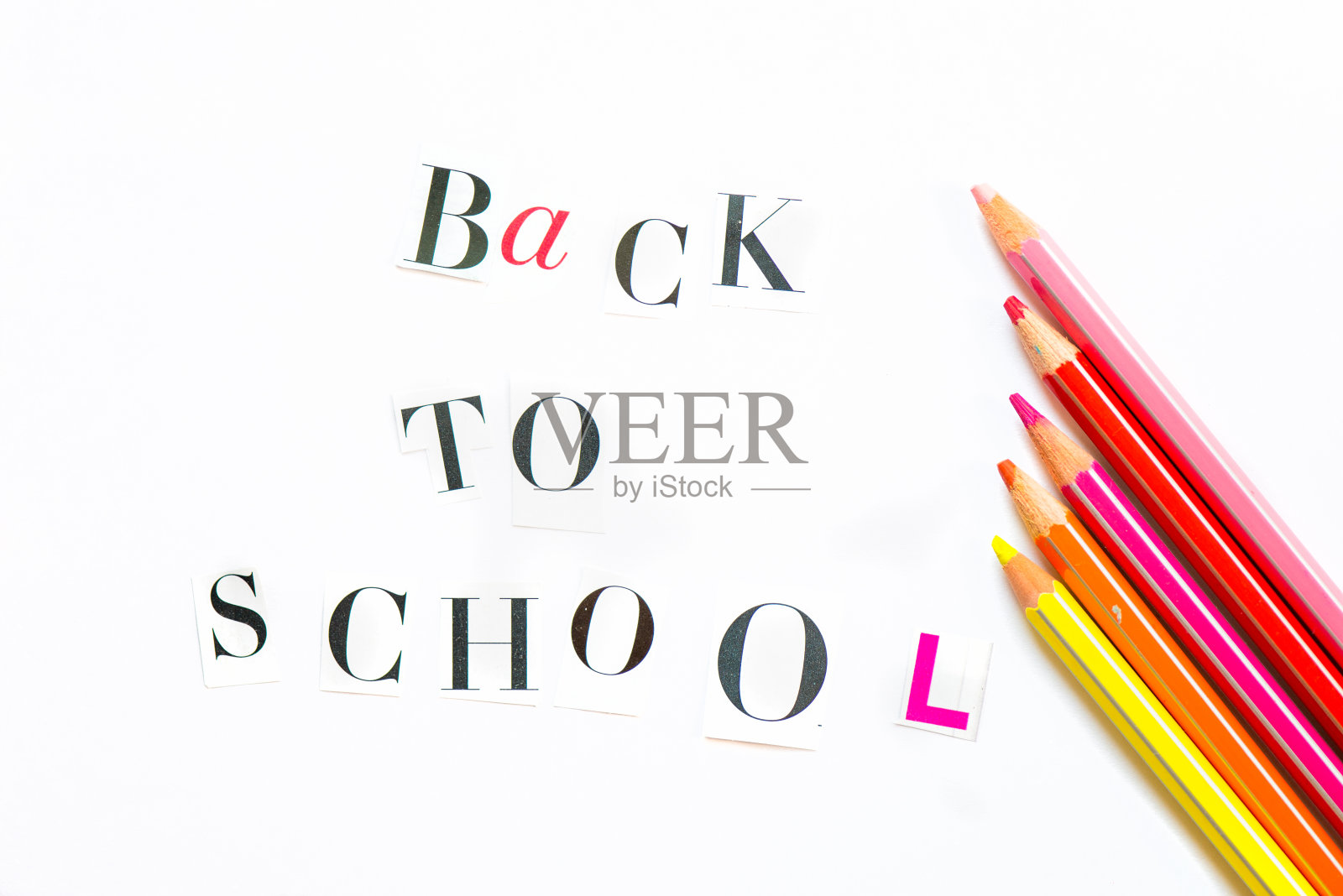 《回学校信》从杂志上剪下来照片摄影图片