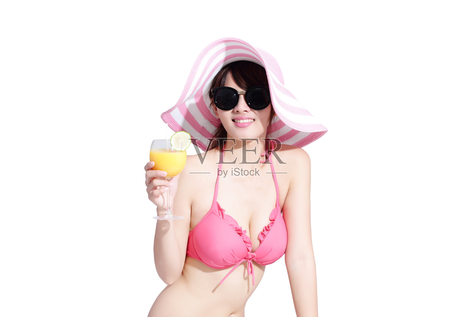 美女快乐地穿着比基尼照片摄影图片