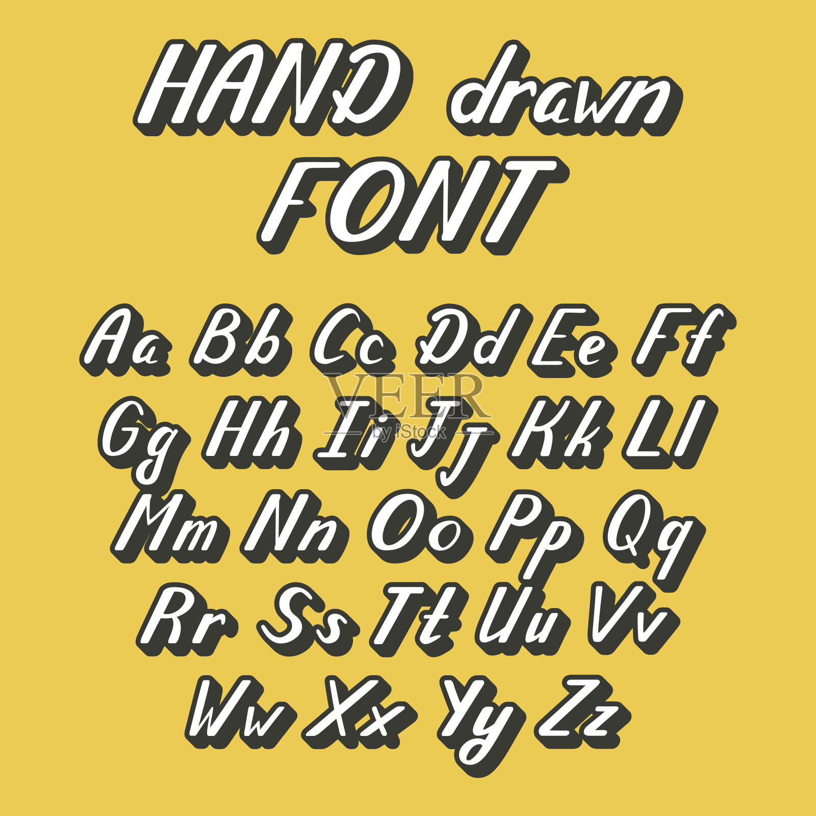 手写字母矢量字体设计元素图片