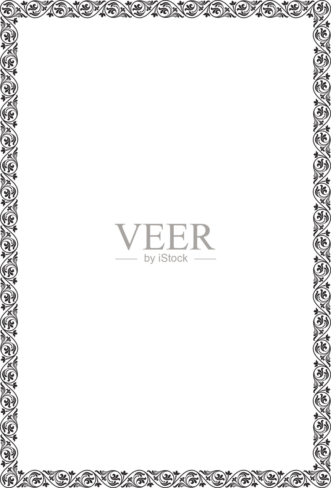 华丽的矩形黑色框架。插画图片素材