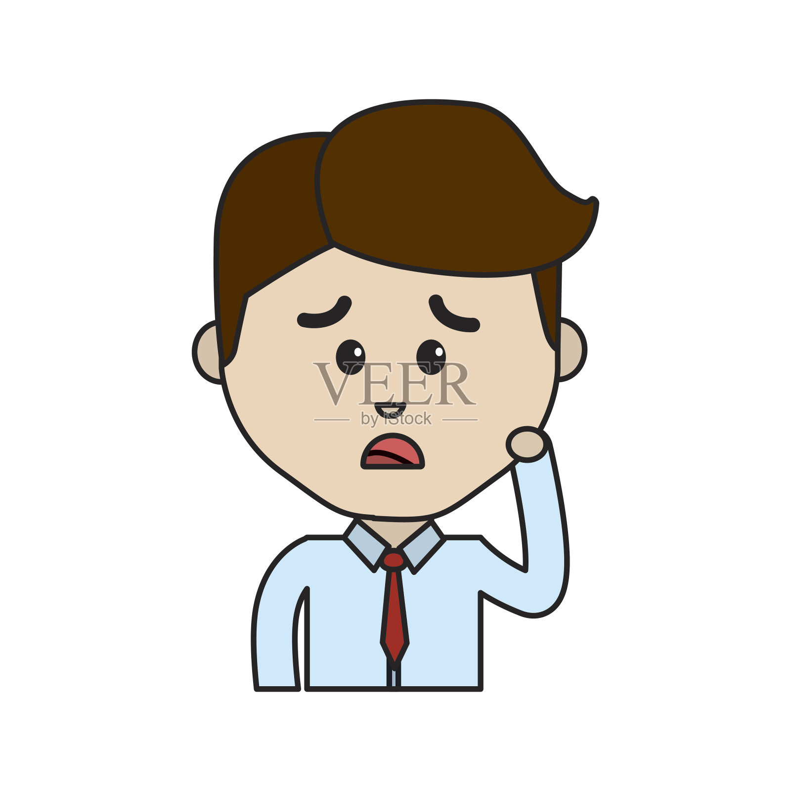 阿凡达商人线卡通悲伤快乐的表情设计元素图片