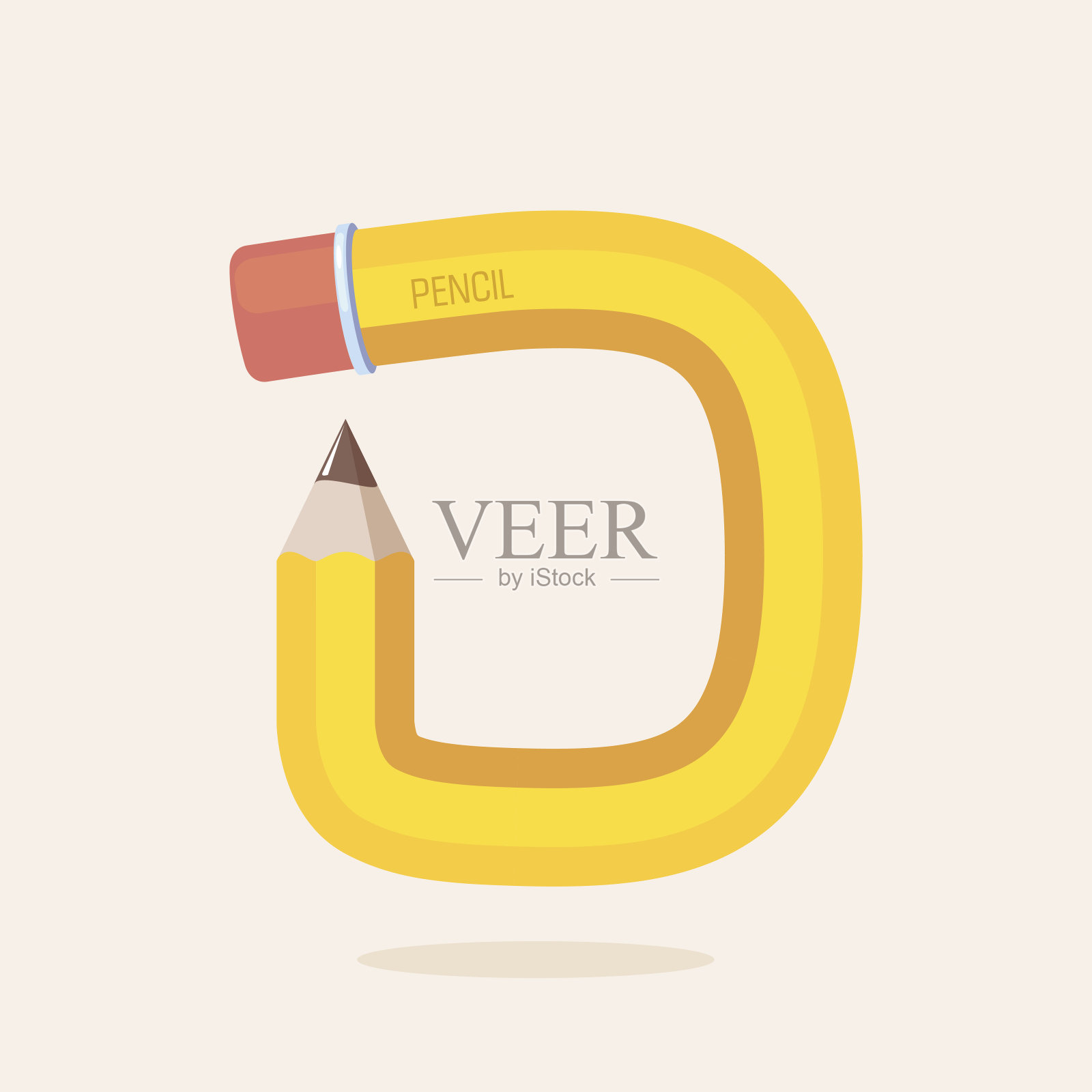 由铅笔组成的D字母图标。设计元素图片