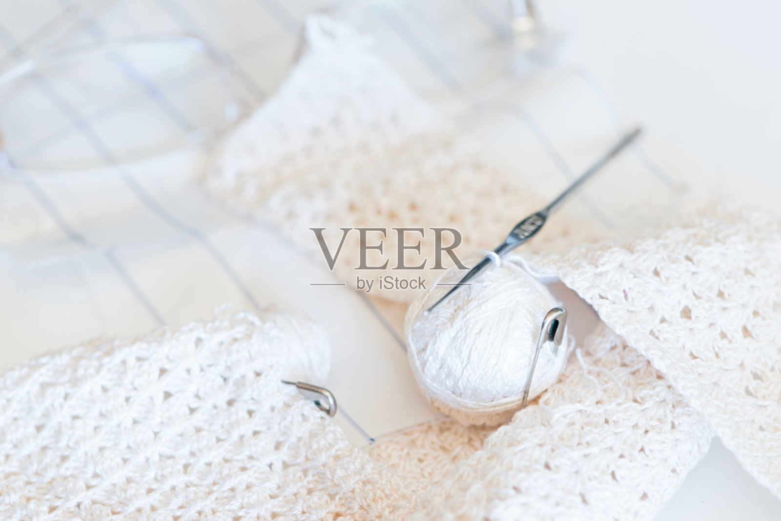 钩编针织纱照片摄影图片