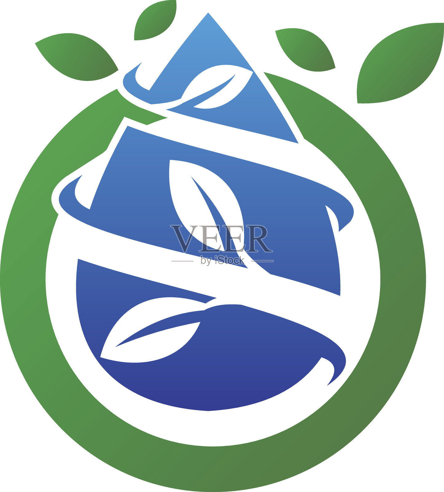 叶水景观插画图片素材