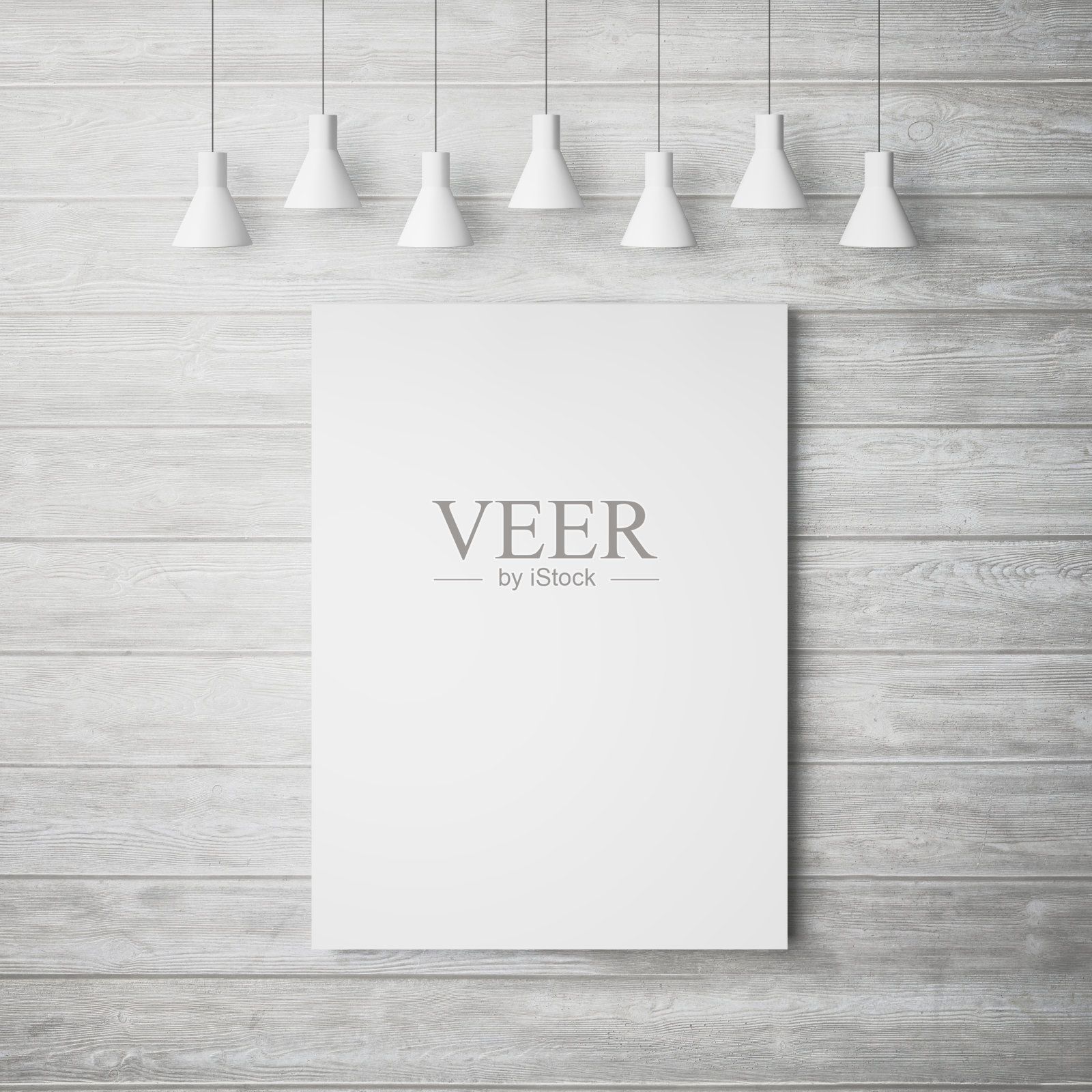 墙上的白色海报照片摄影图片