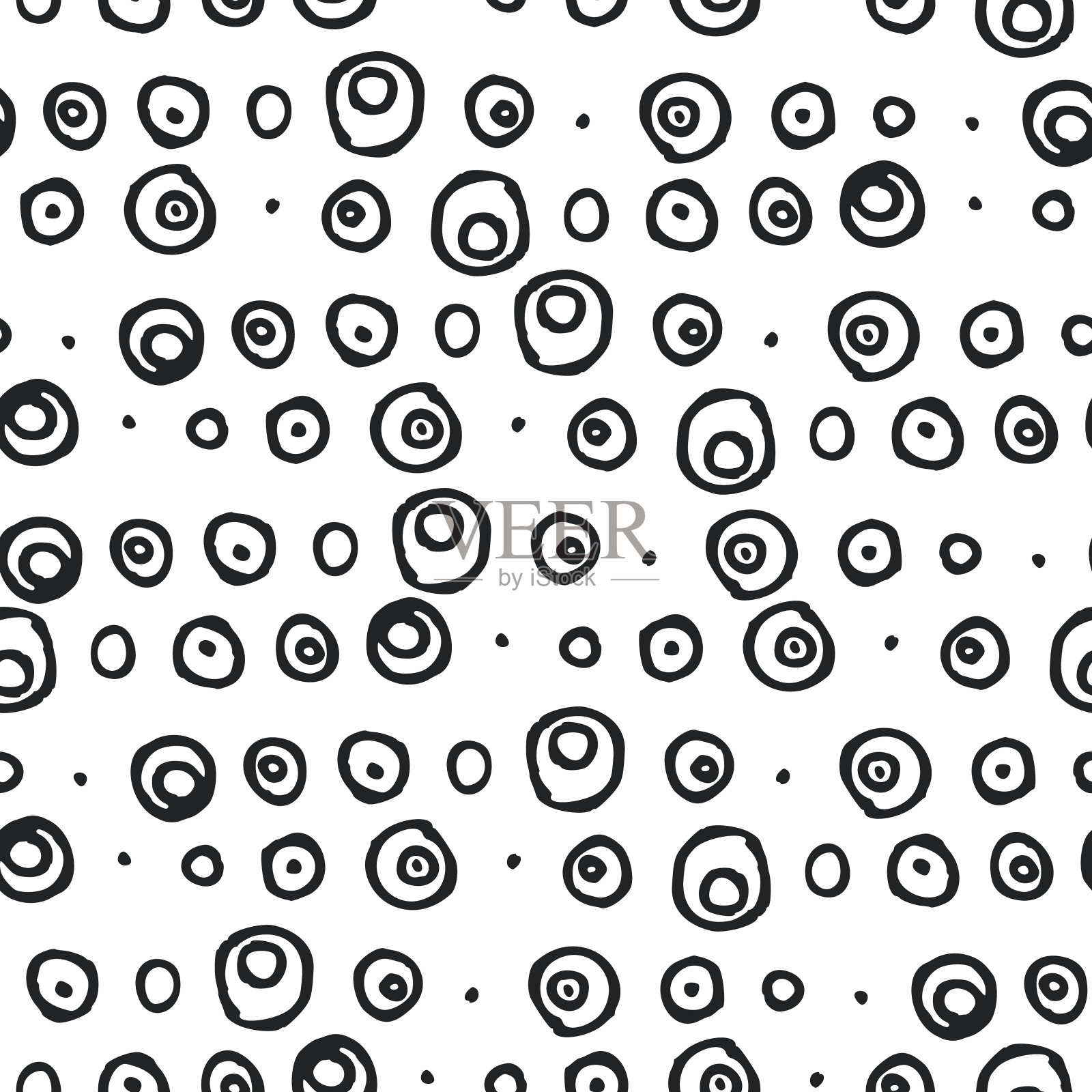 装饰手绘无缝图案。插画图片素材