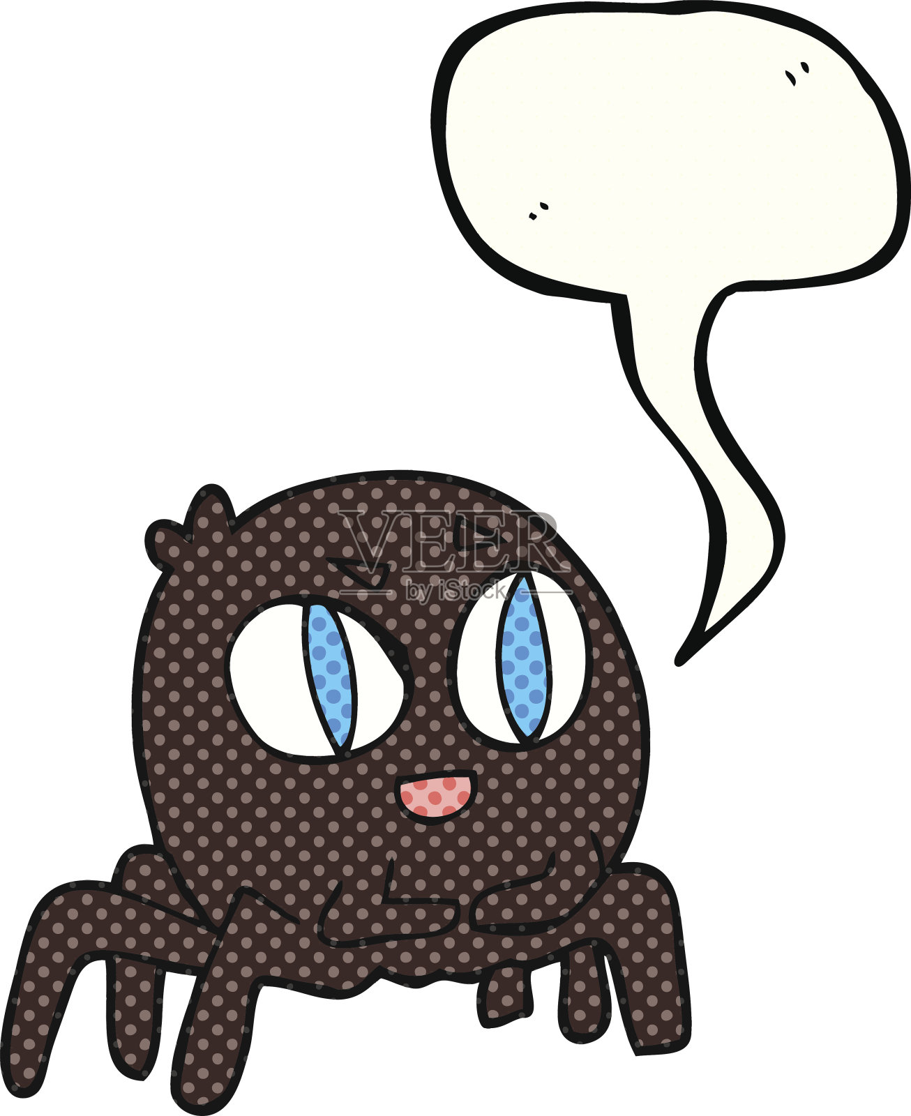漫画书演讲气泡卡通蜘蛛插画图片素材