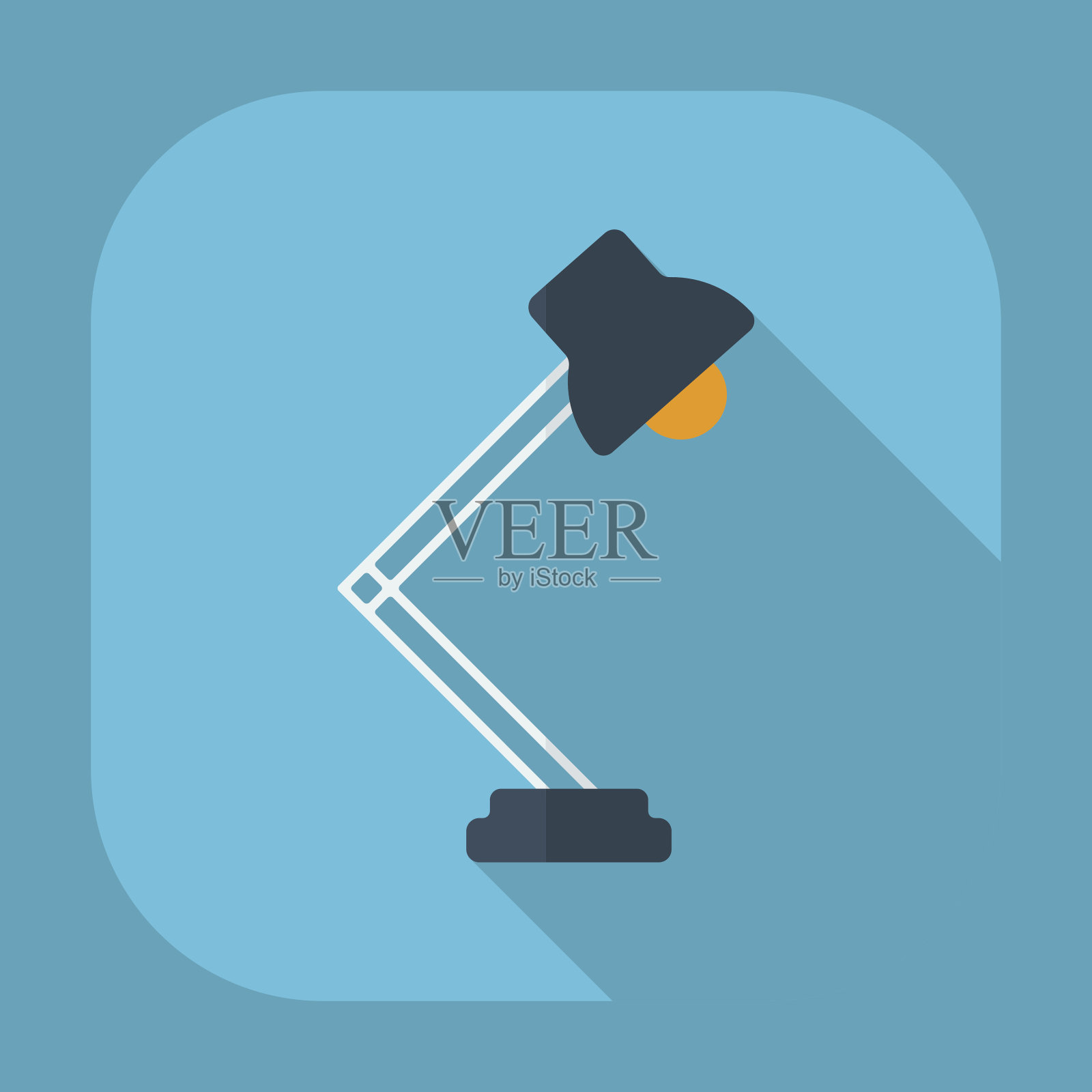 平板现代设计与阴影办公室灯，桌子插画图片素材