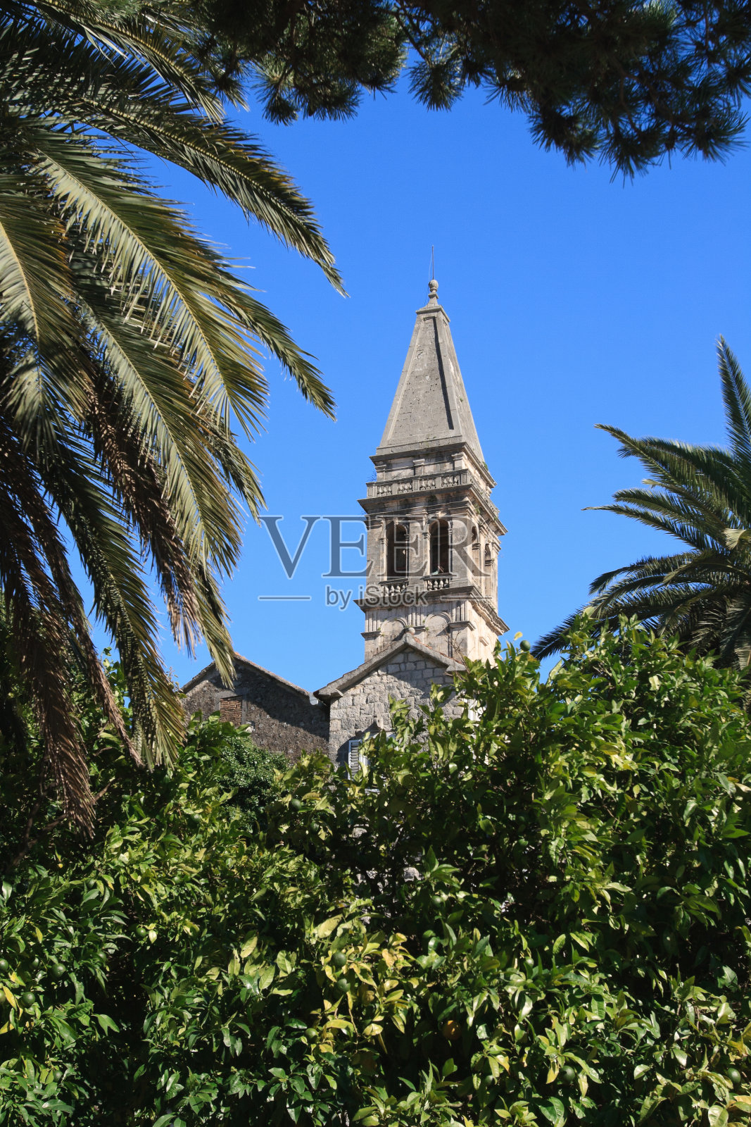 在佩拉斯特，黑山的圣尼古拉教堂照片摄影图片