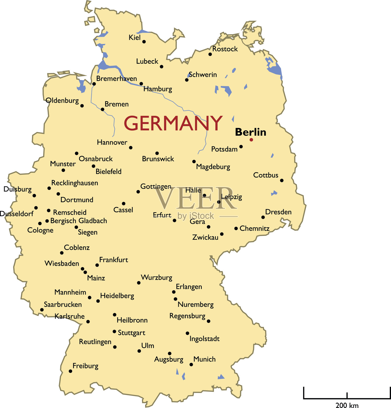 德国地图插画图片素材