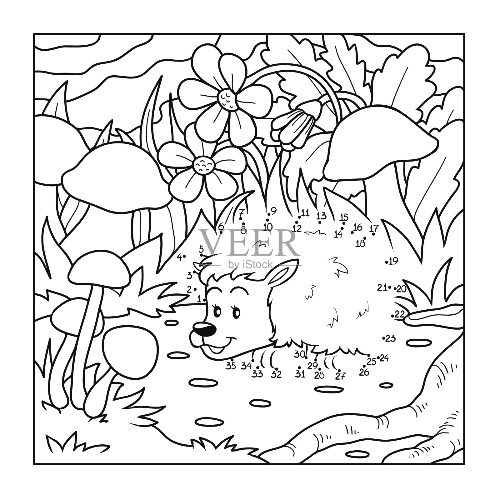 数字游戏(刺猬)插画图片素材