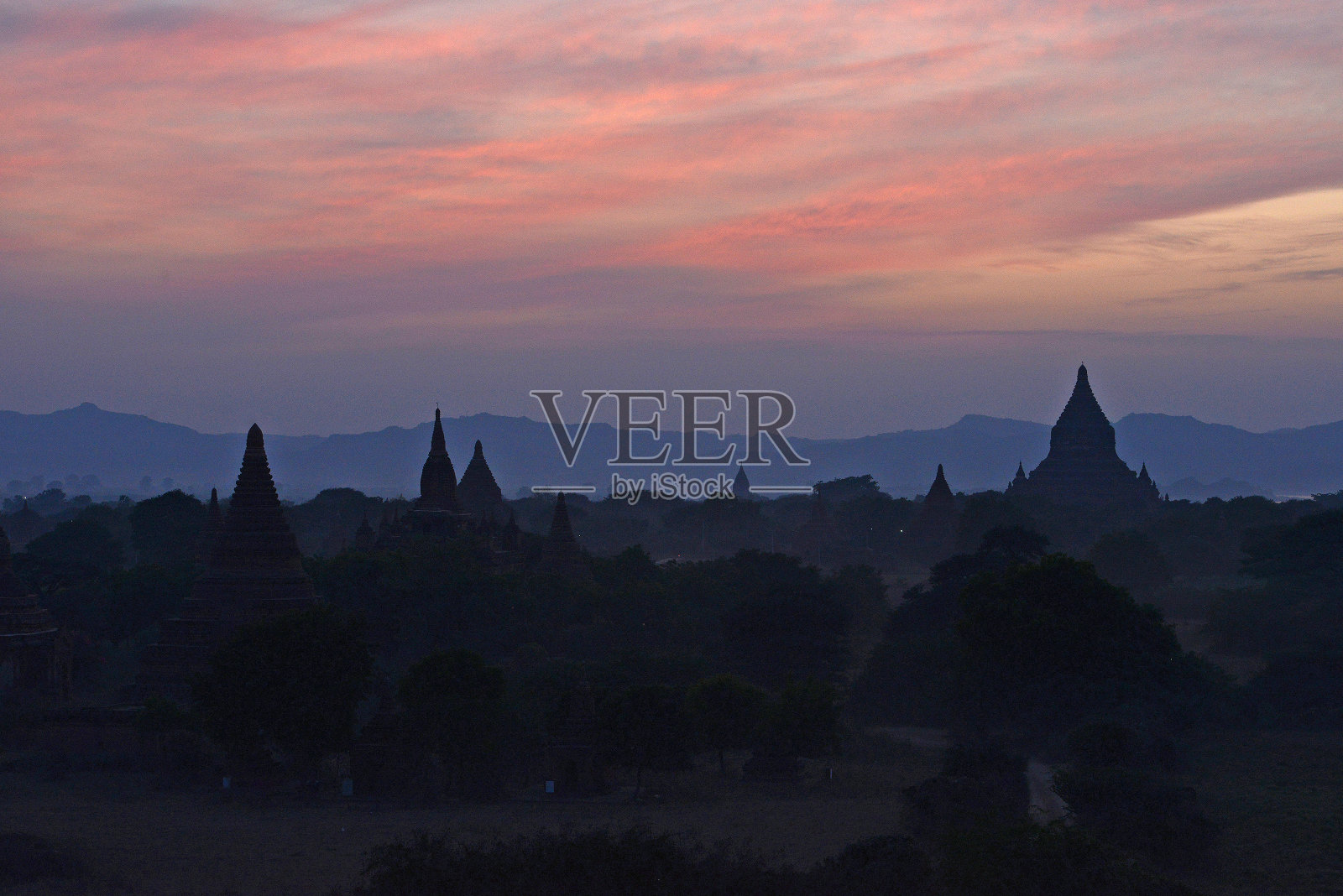 蒲甘日落照片摄影图片