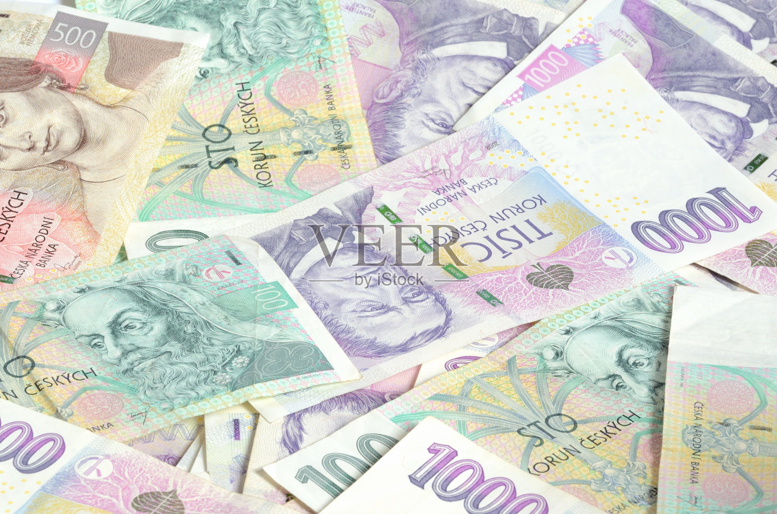 捷克钞票的货币质地背景照片摄影图片