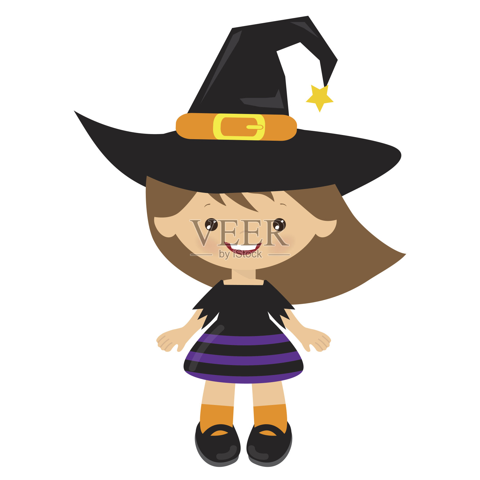 万圣节女巫矢量卡通插图插画图片素材