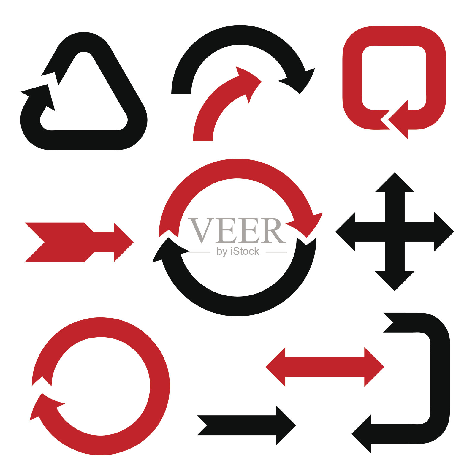 箭头符号集。孤立在白色背景上。矢量插图。设计元素图片
