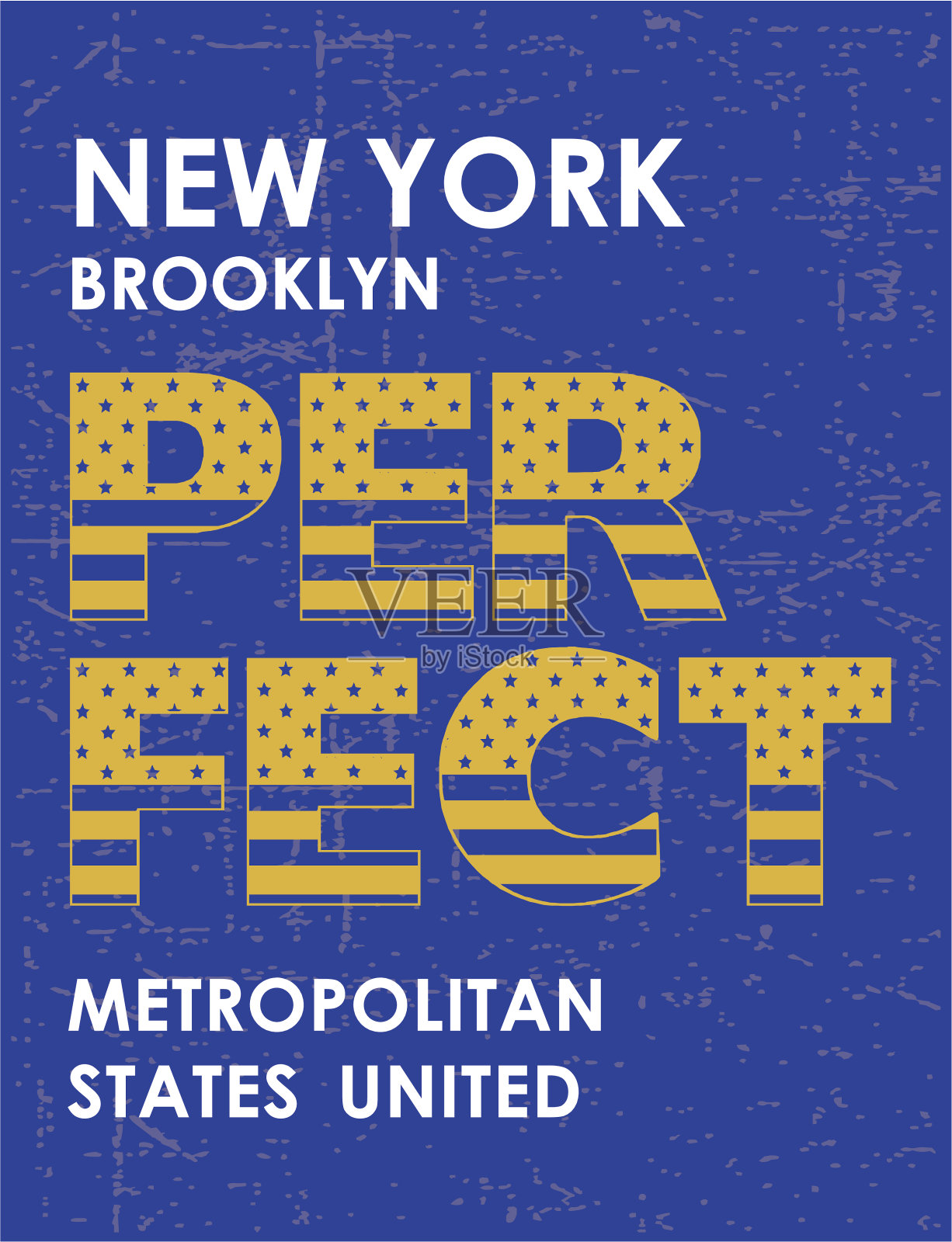 复古纽约布鲁克林完美的海报，矢量。插画图片素材