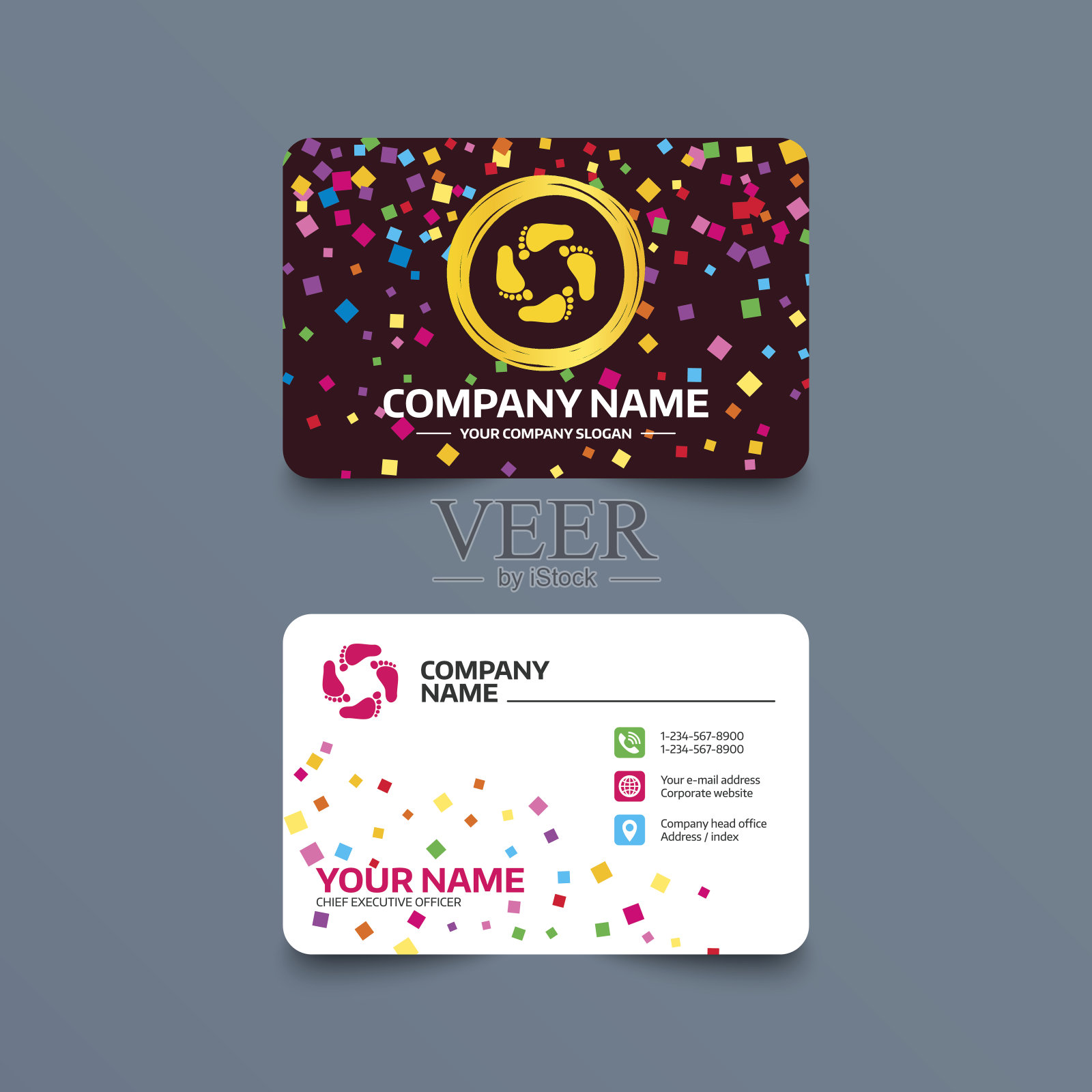 婴儿足迹图标。孩子赤脚的步骤。设计模板素材