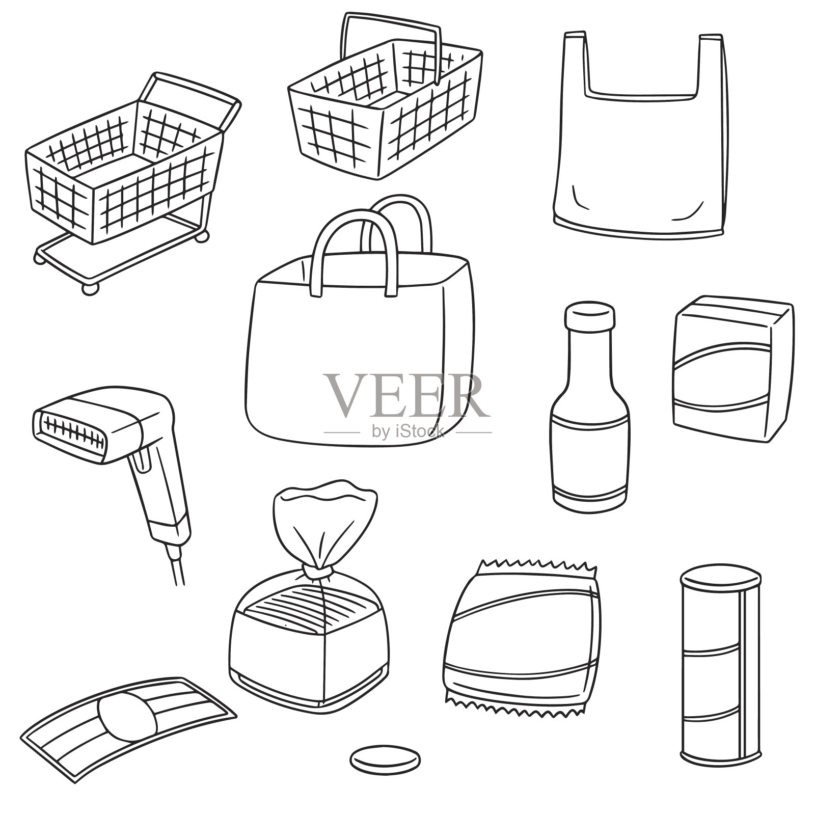 购物图标插画图片素材