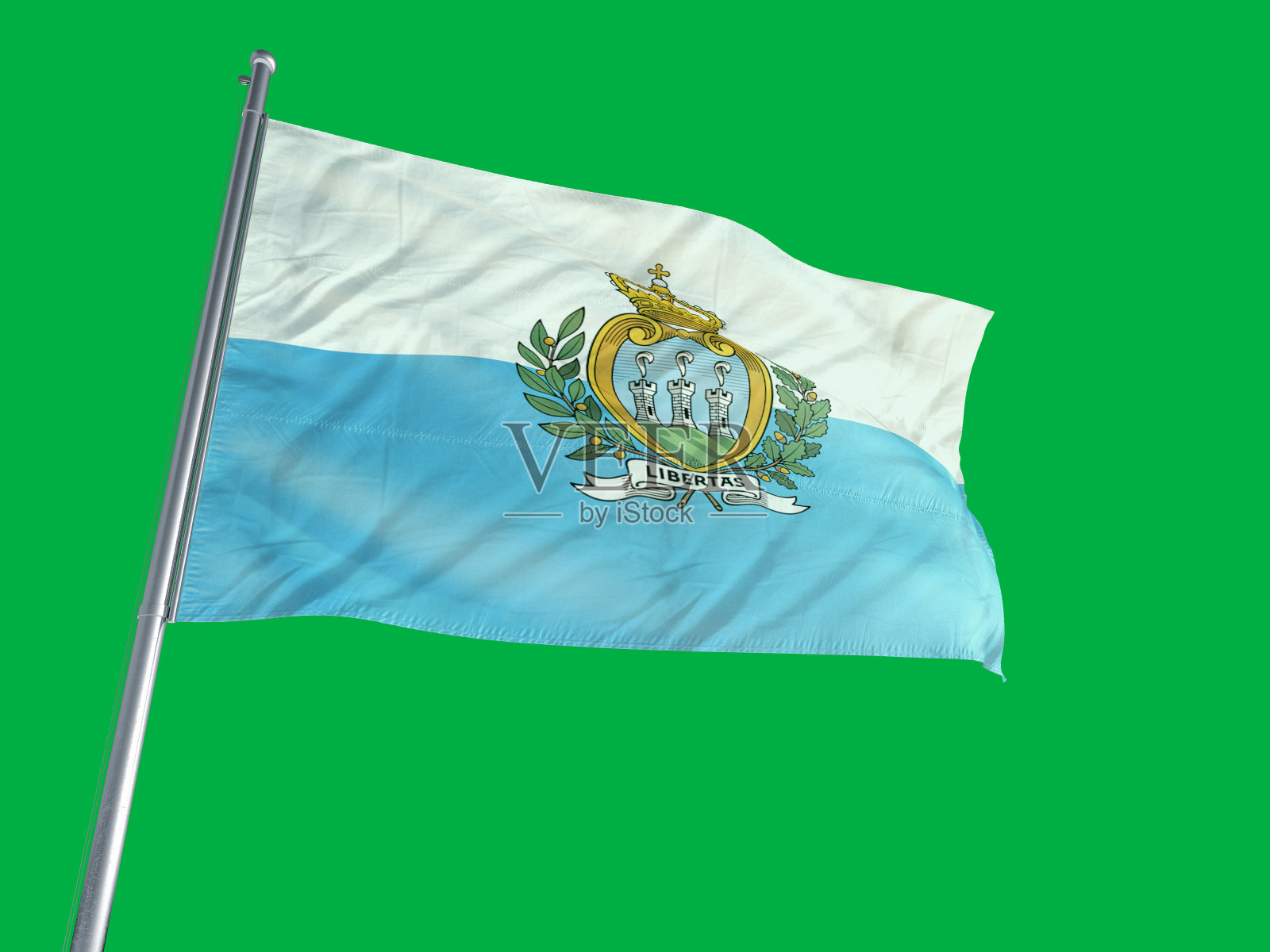 绿色屏幕上的圣马力诺照片摄影图片