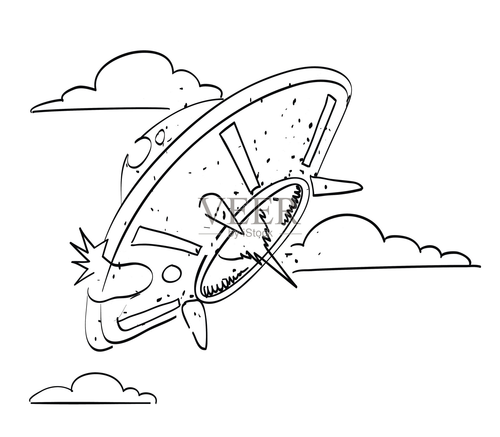 卡通飞碟插画图片素材