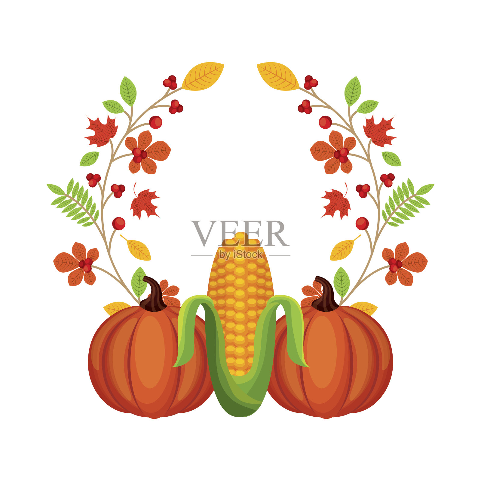 感恩节快乐卡插画图片素材