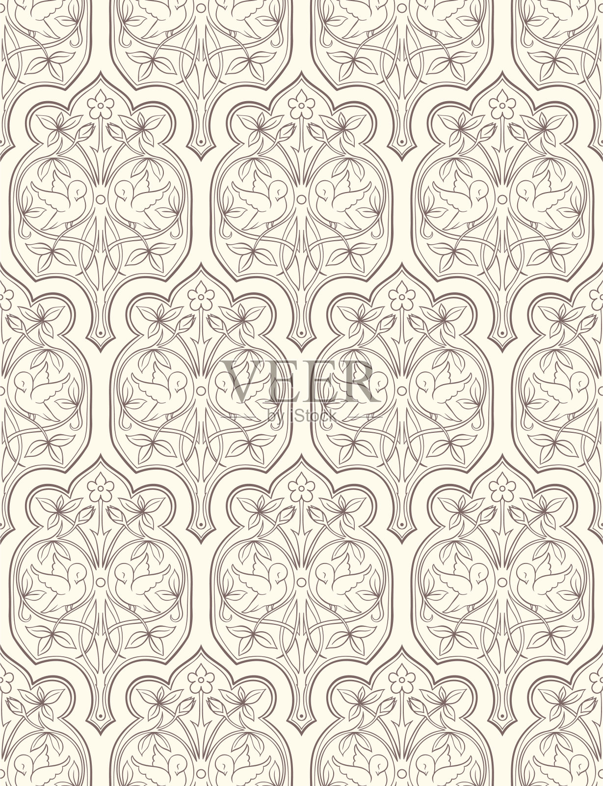 鸽子和鲜花插画图片素材