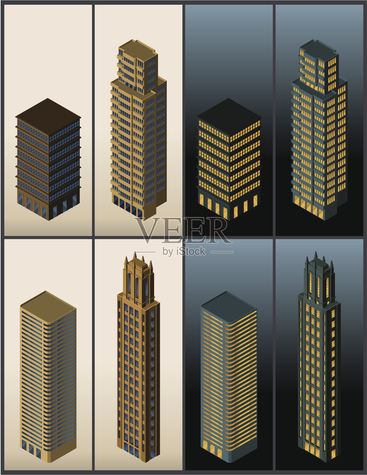 等距建筑-矢量插画图片素材