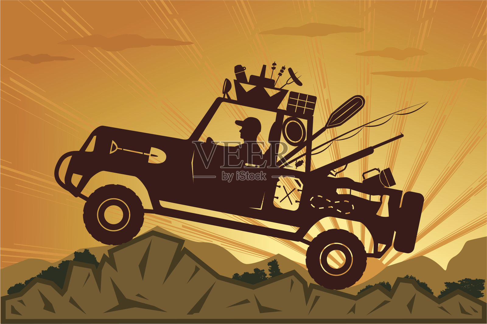 越野的假期插画图片素材