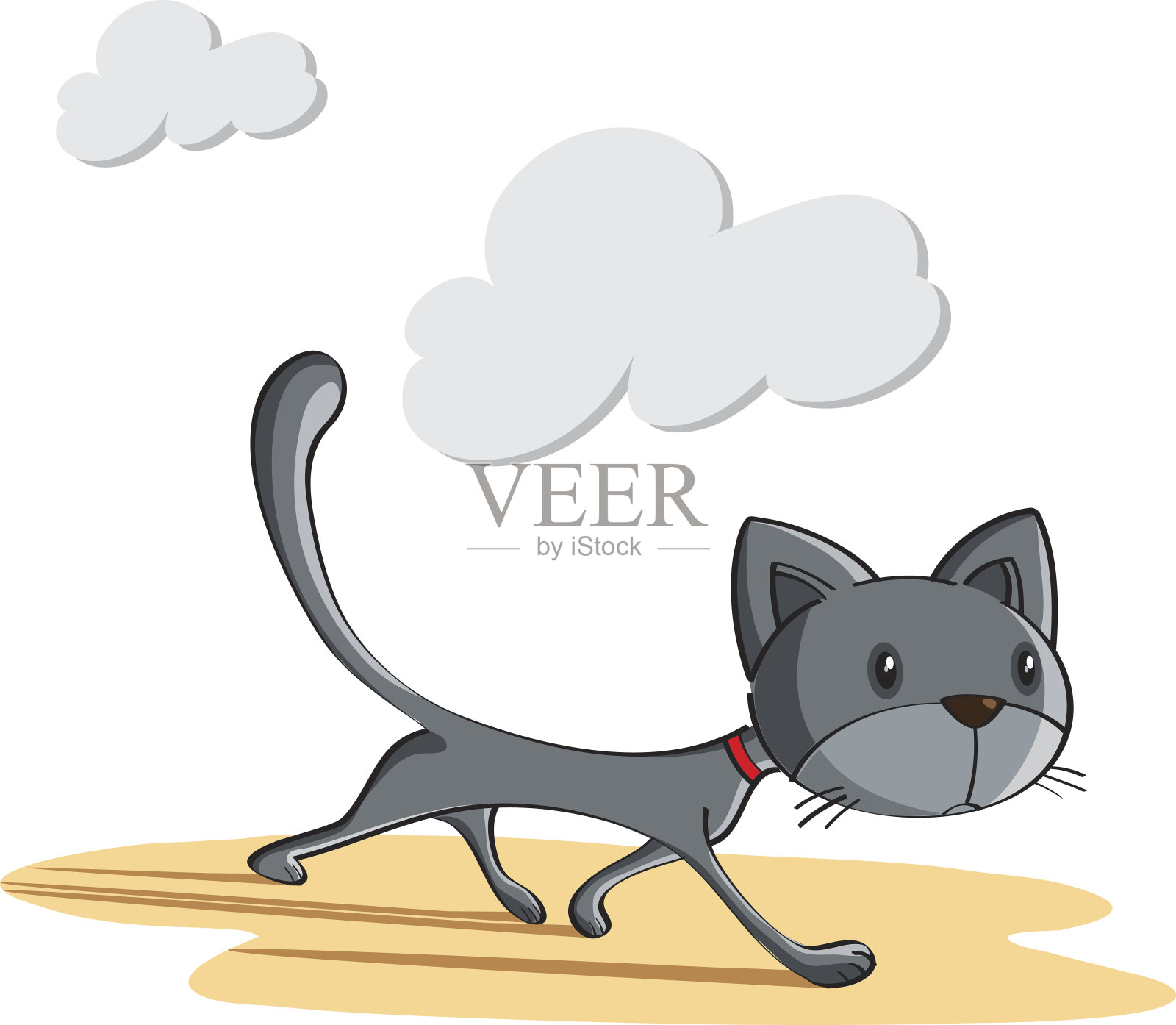 黑猫四处游荡插画图片素材