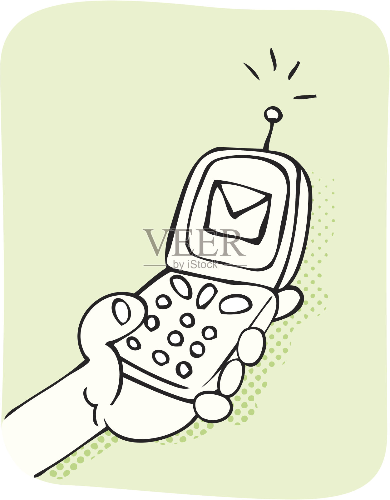 线条图手机漫画插画图片素材