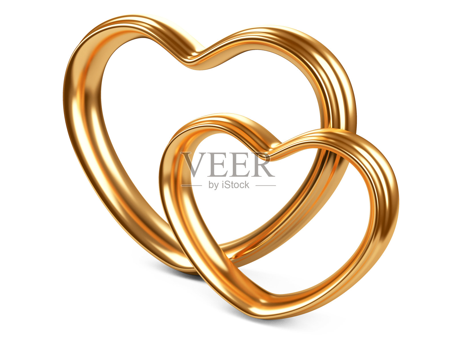 两颗金色的心照片摄影图片