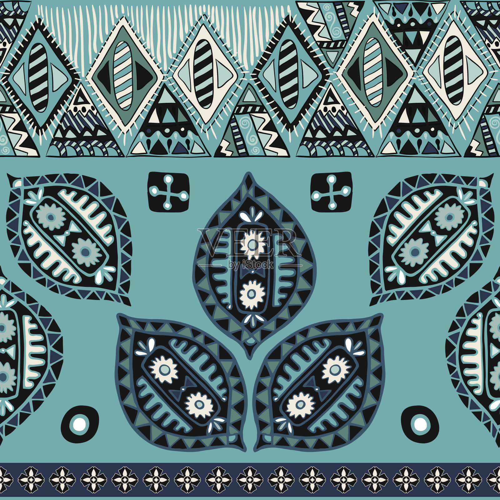 五彩无缝民族图案插画图片素材