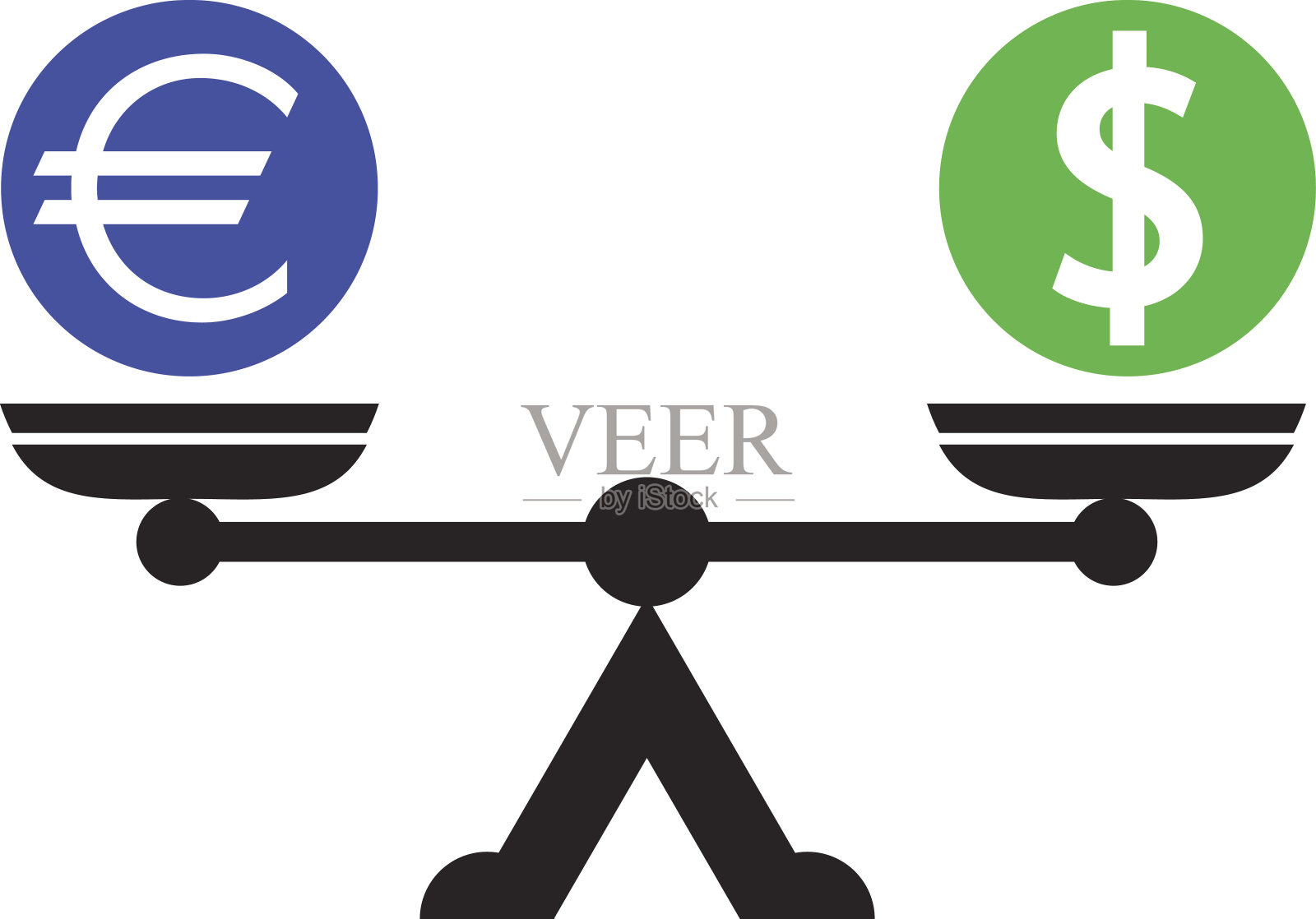 美元欧元尺度图标矢量插图插画图片素材