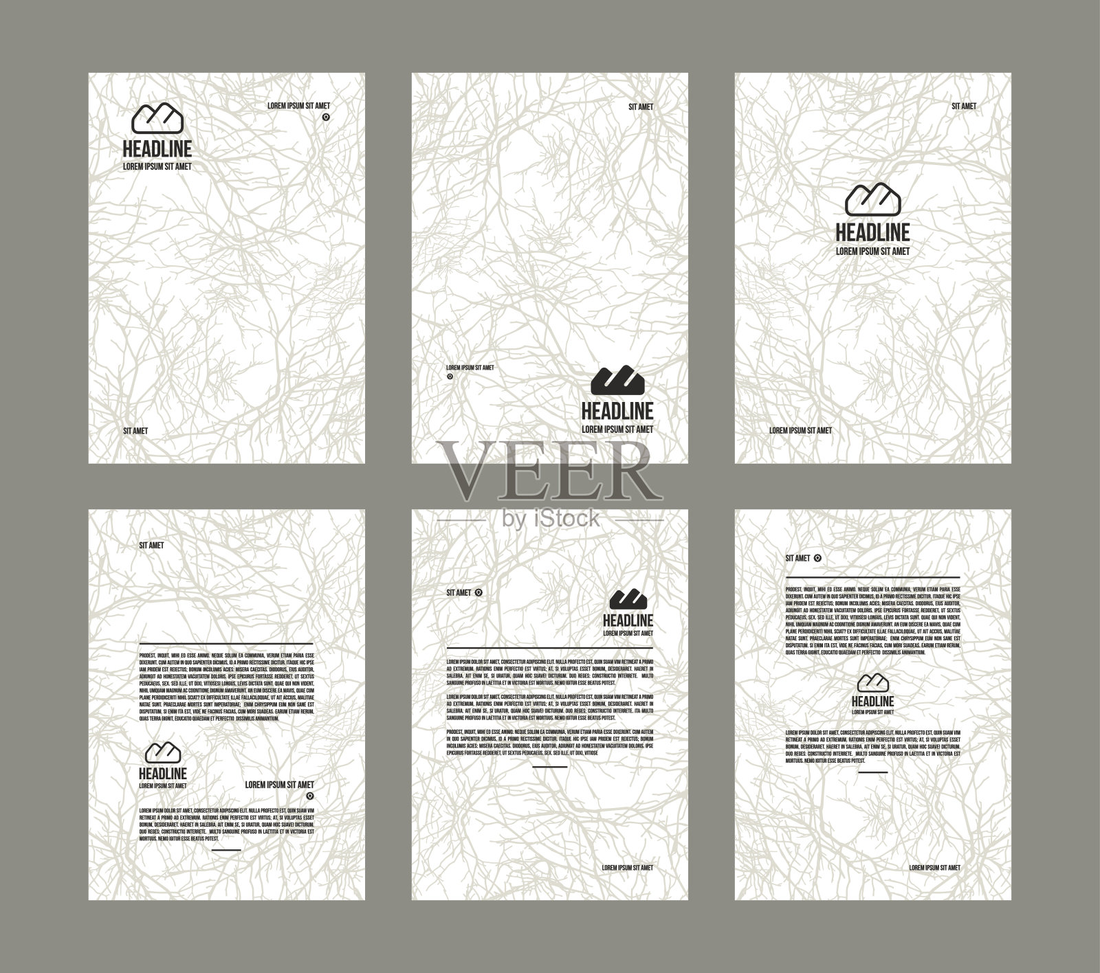 一组矢量海报模板插画图片素材