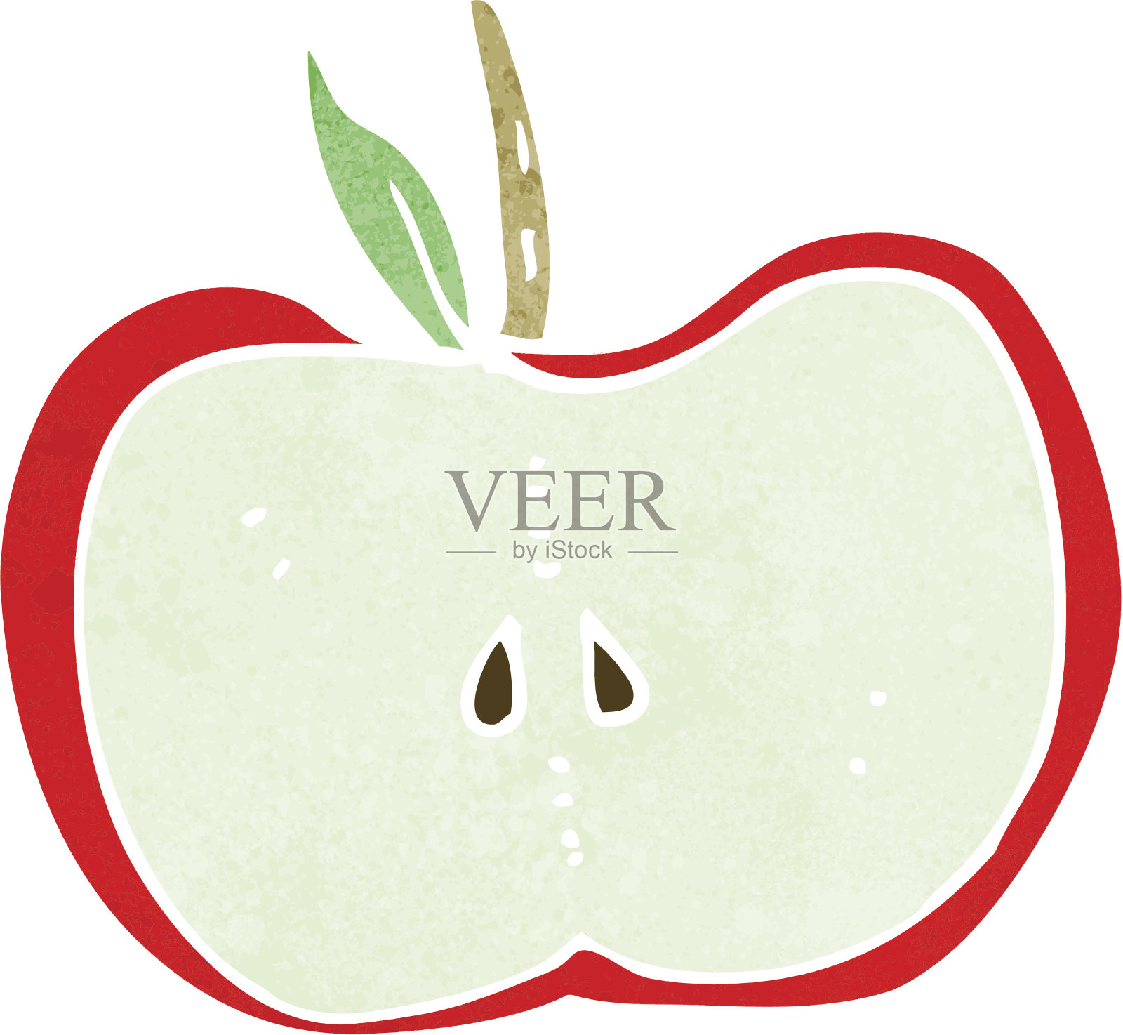 卡通苹果一半设计元素图片