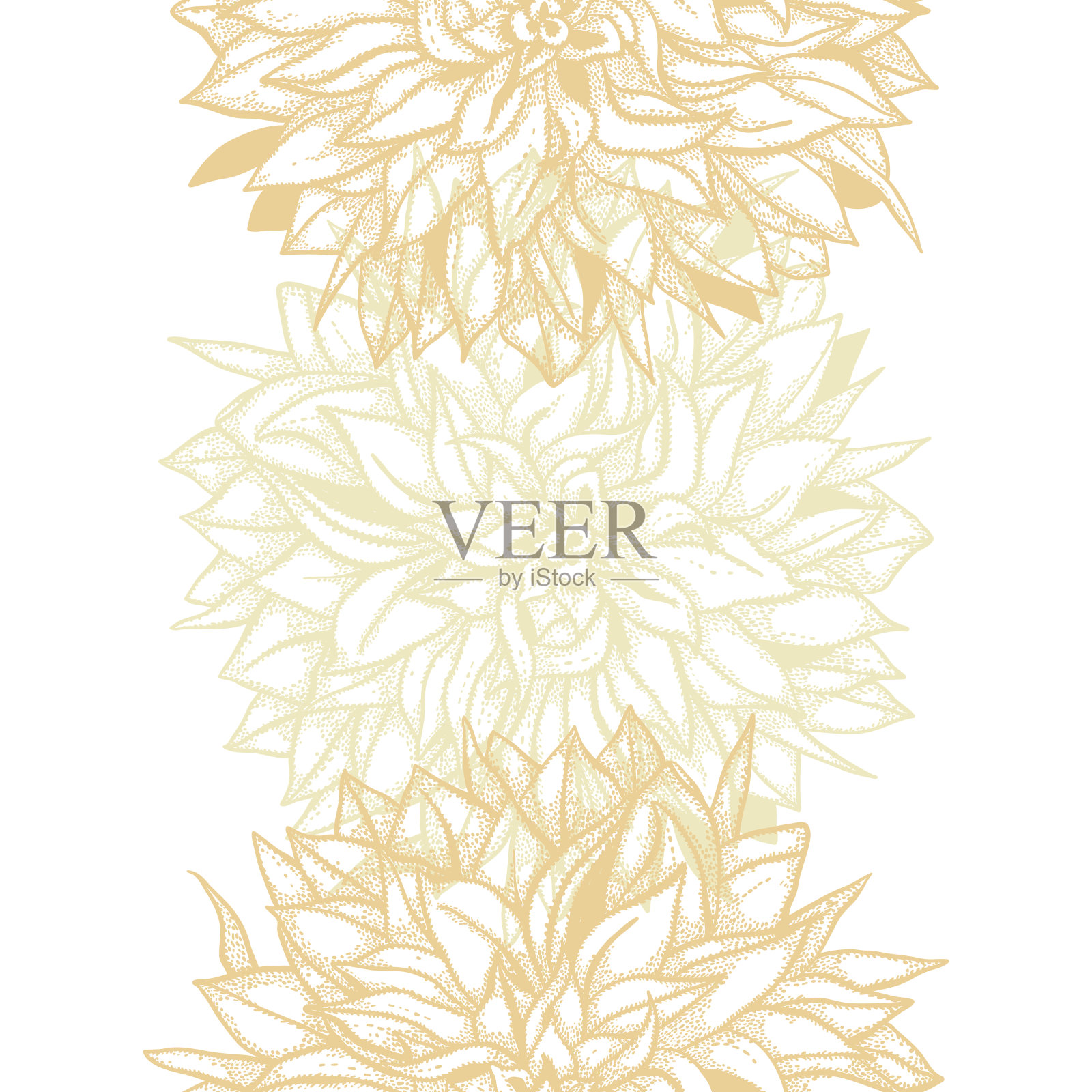 模板背景与大丽花的阴影黄色插画图片素材