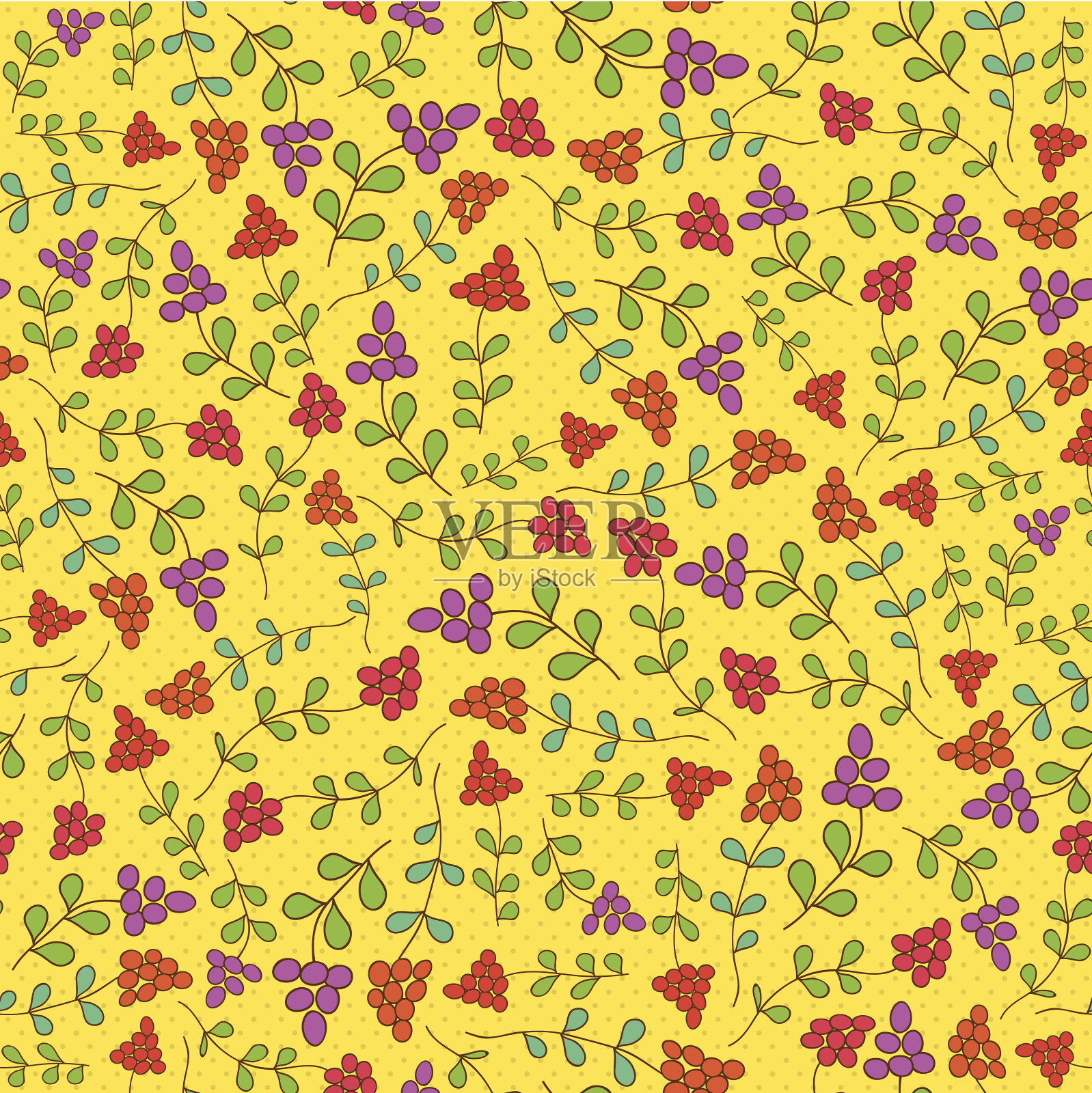 浆果无缝模式插画图片素材