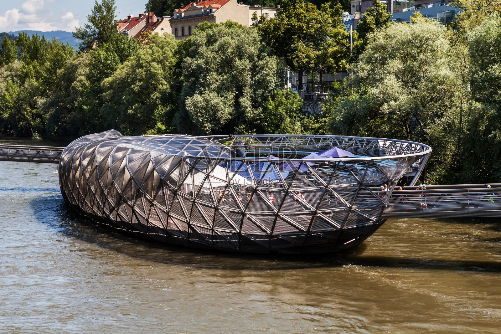 奥地利斯特里亚格拉茨的穆尔·因塞尔照片摄影图片