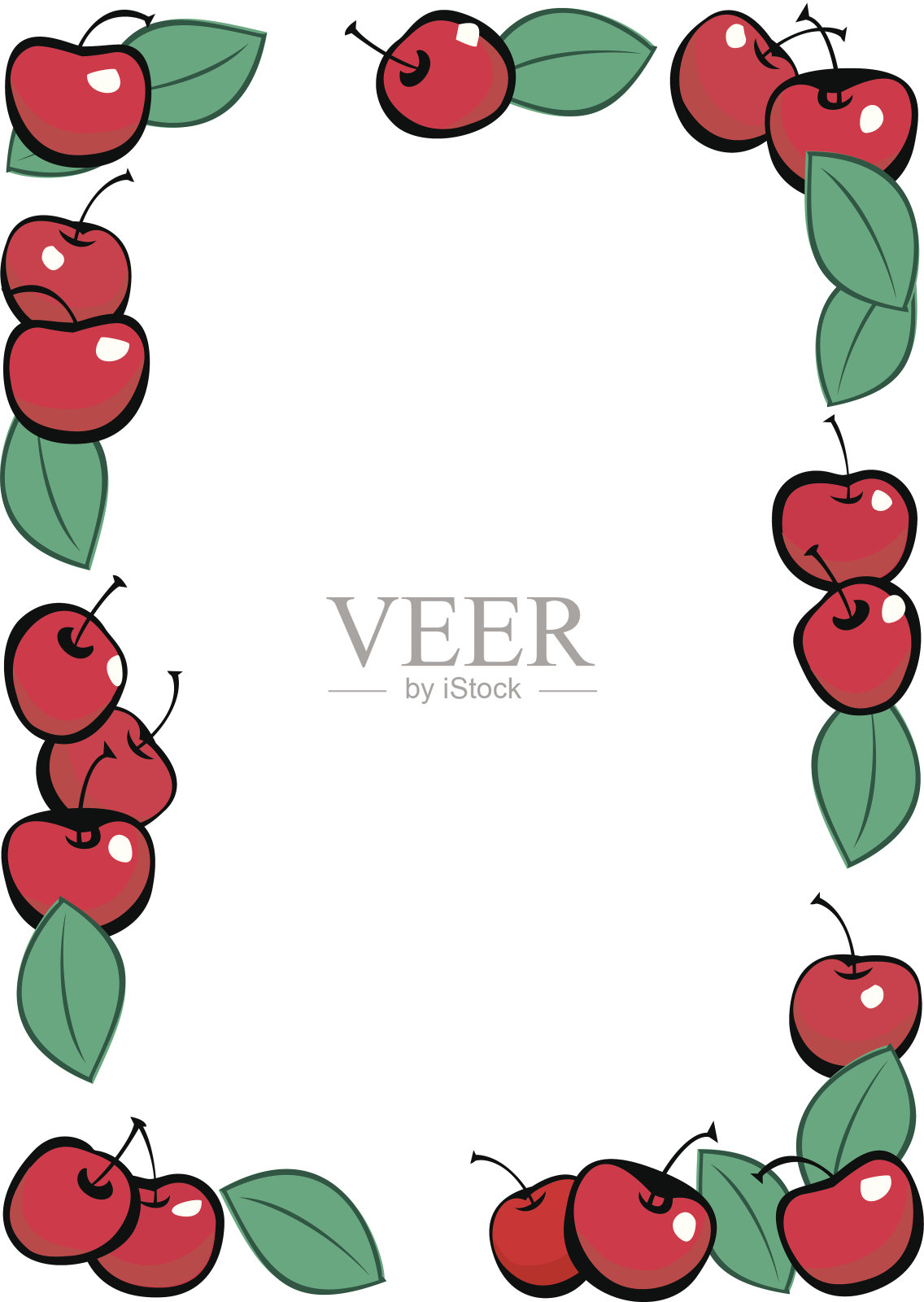 樱桃框架C插画图片素材