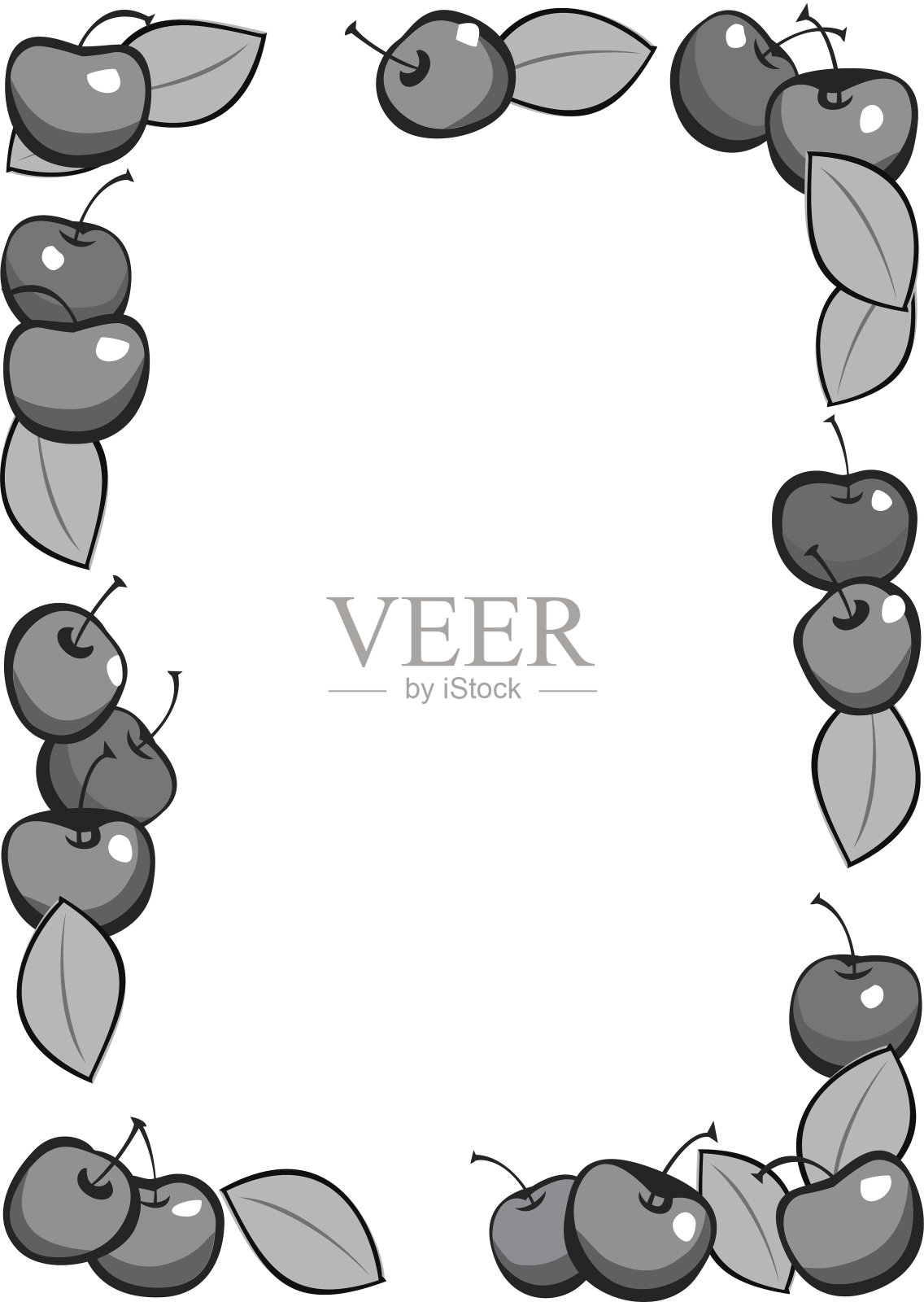 樱桃框架插画图片素材