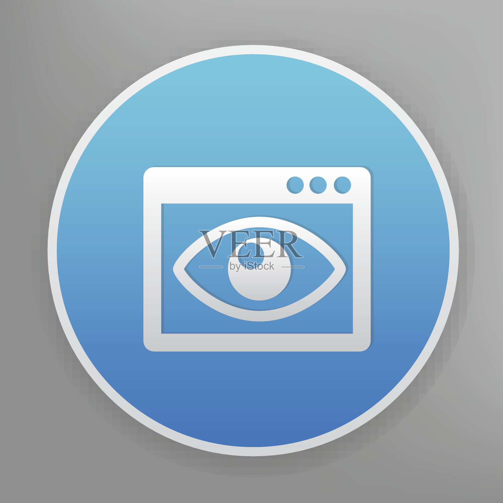 眼睛图标上的蓝色背景，干净的矢量插画图片素材