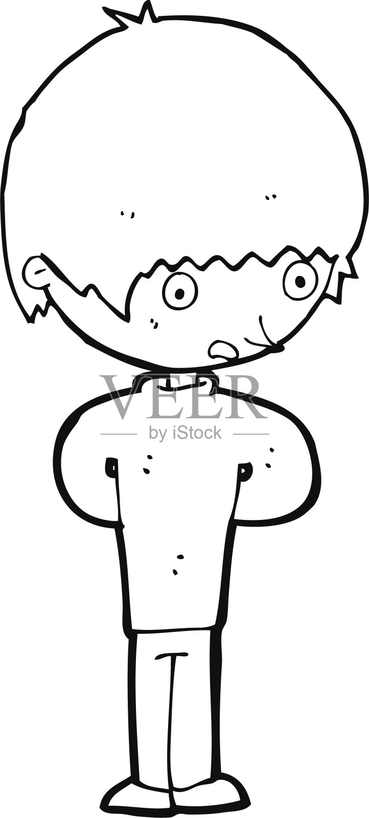 卡通紧张的男孩设计元素图片