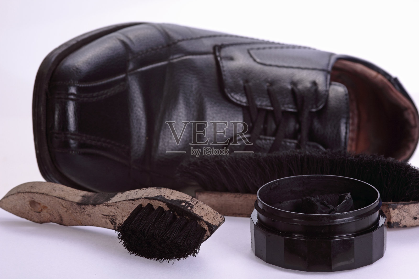 鞋子和鞋子清洁工具包照片摄影图片