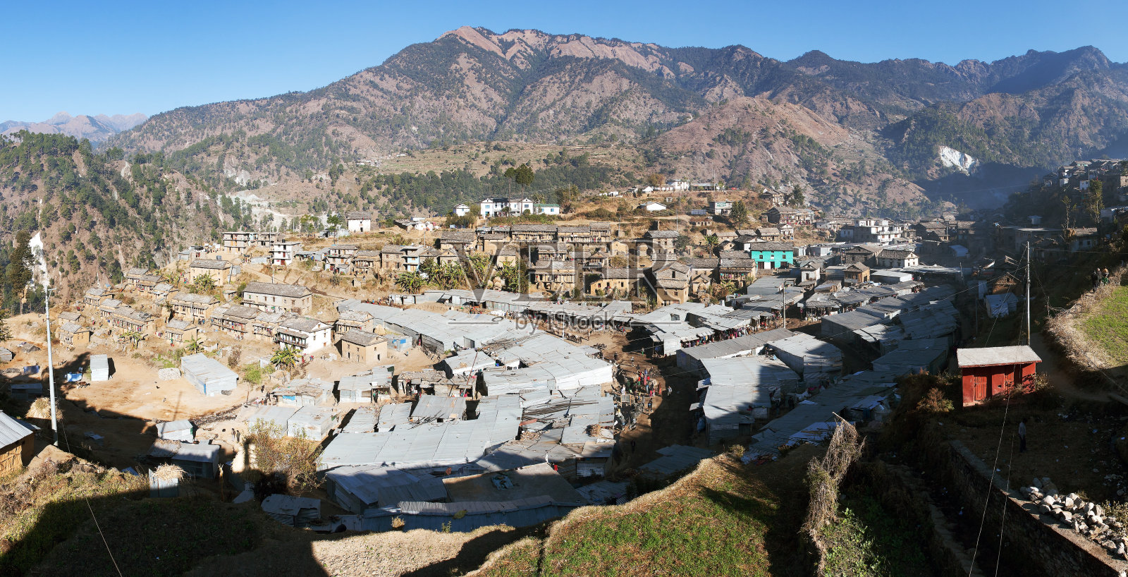 马地镇或村庄-尼泊尔西部的集市照片摄影图片