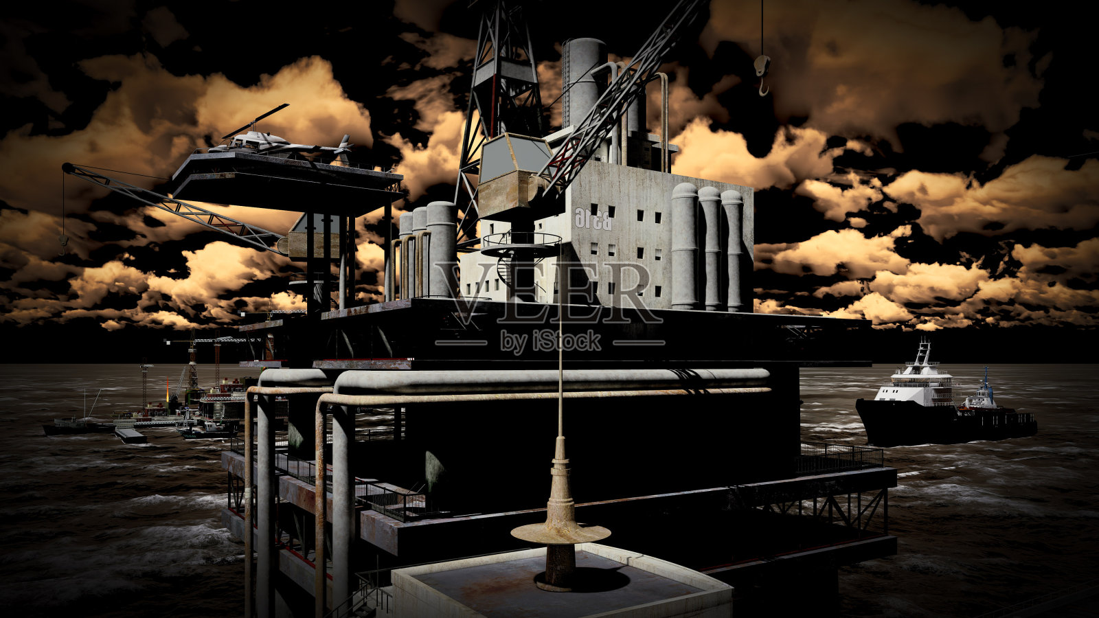 海上石油钻井平台照片摄影图片