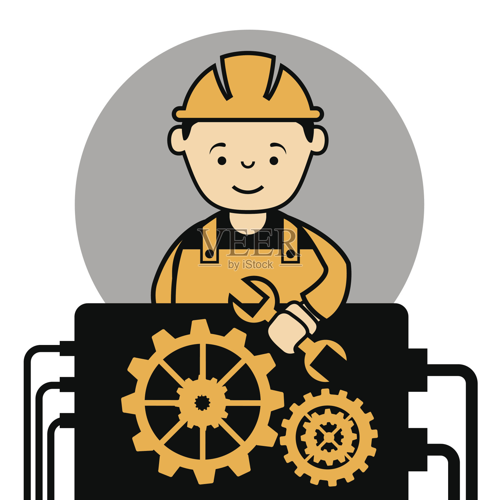 产业工人插画图片素材