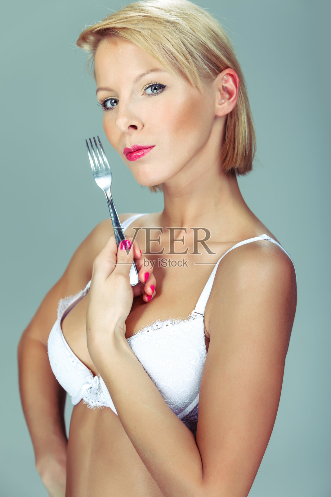 性感美女握叉照片摄影图片