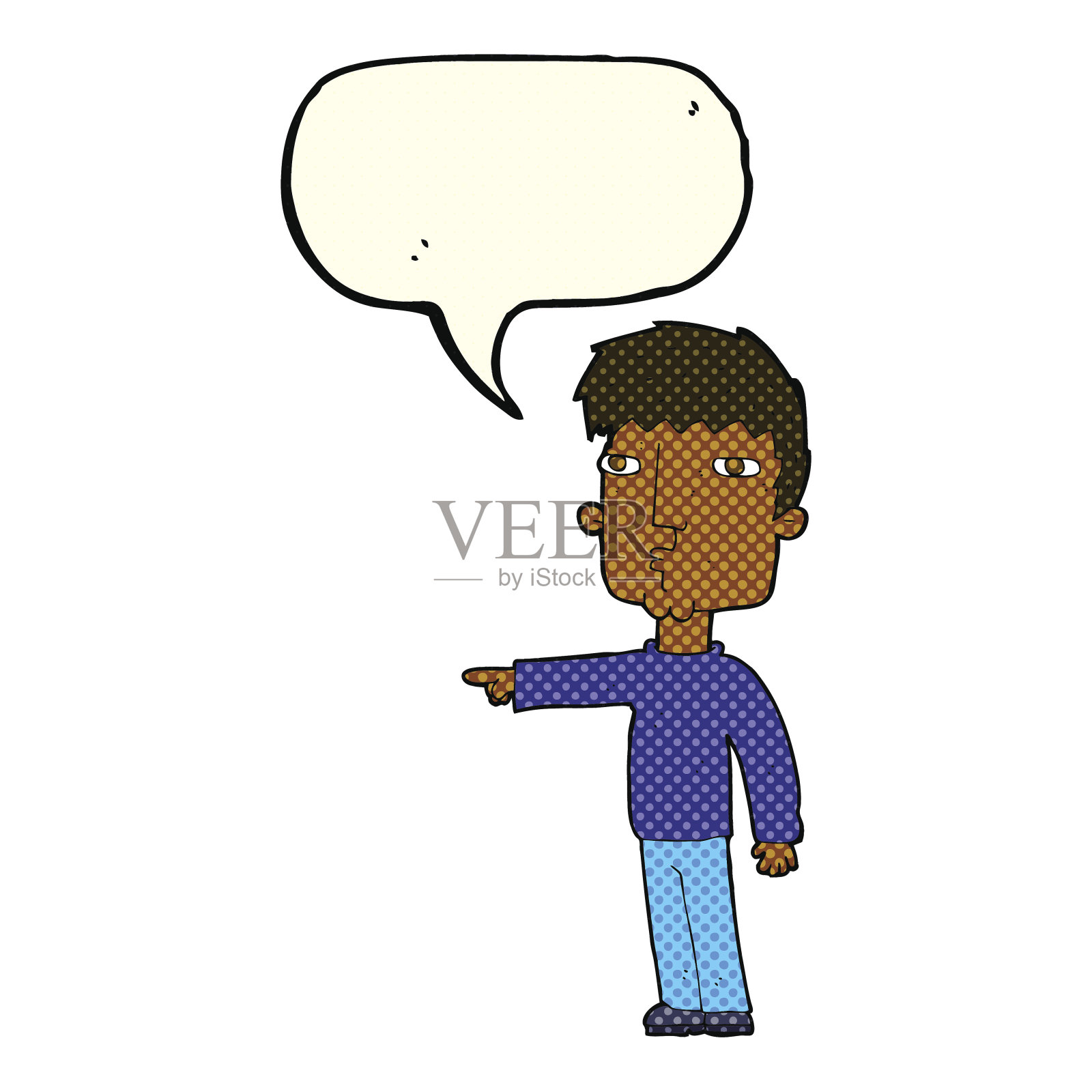 卡通指着男人说话泡泡设计元素图片