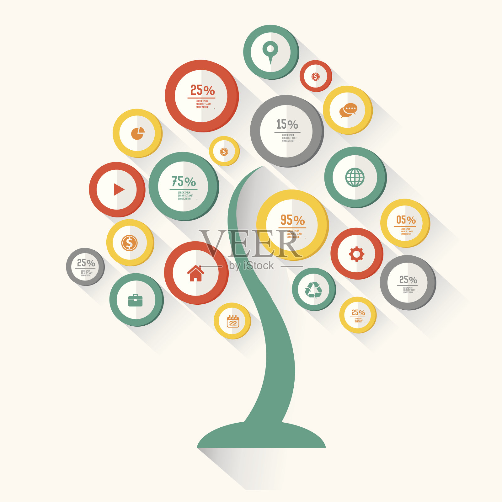 树信息图形设计，用于文字插画图片素材